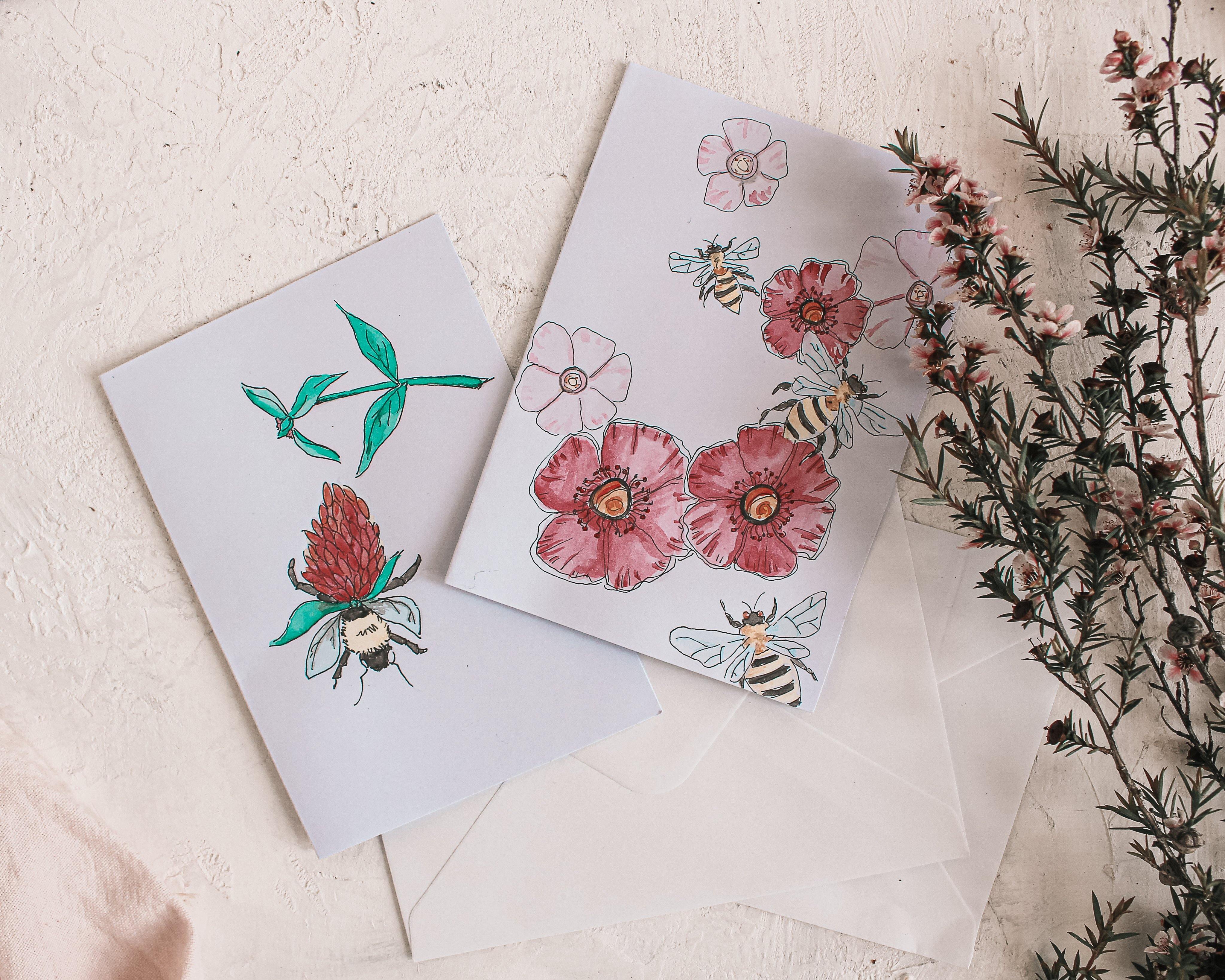 Hand painted gift card
